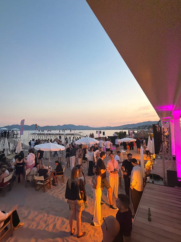 Formal beachside evening event draws a crowd in Cannes