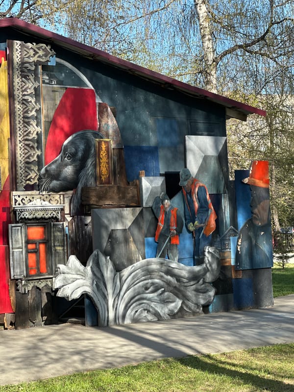 Street art murals documented across Novosibirsk buildings