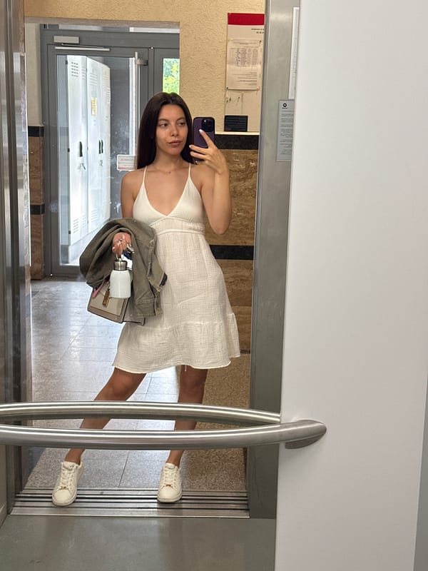 Elevator mirror selfie, fully loaded for a day out in Sofia