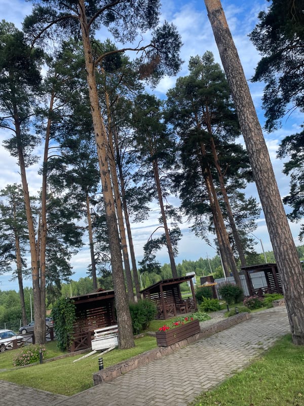 Afternoon hangout in a Votkinsk parking lot under dramatic skies