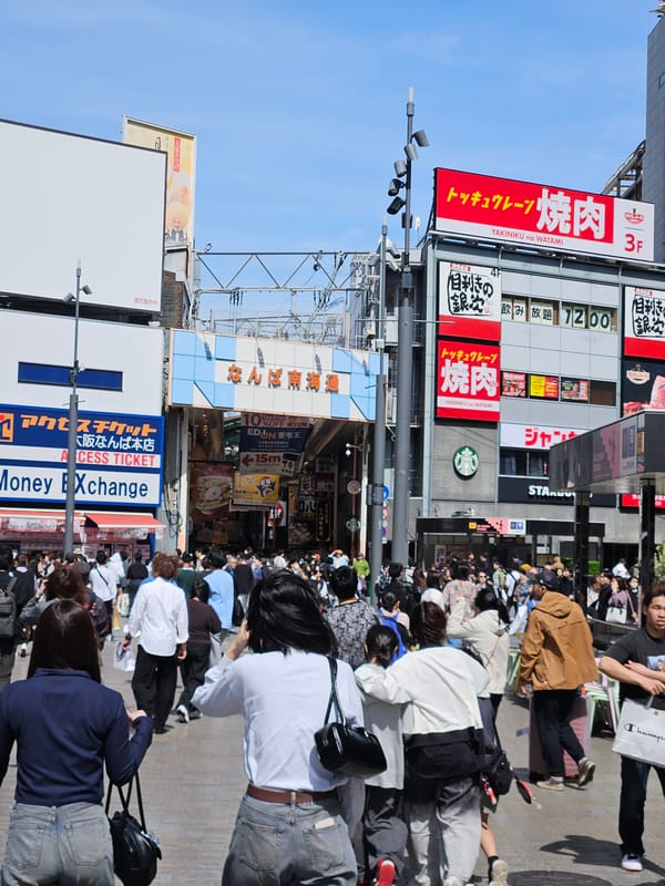 Busy pedestrian activity observed on Osaka street