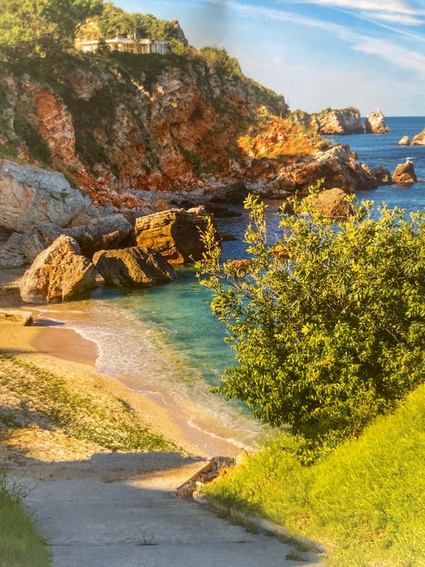 Golden coastal landscape observed near Sofia in afternoon light