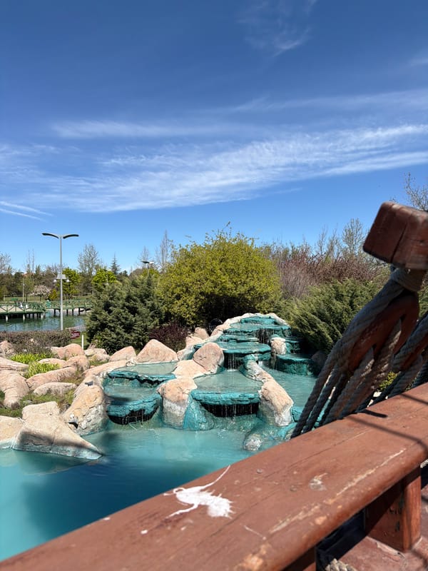 Visitor documents pirate-themed attraction in Tepebaşı park facility