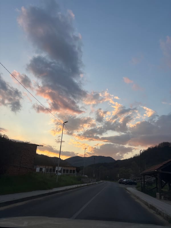 Evening road scene documented in Zlatograd, Bulgaria at dusk