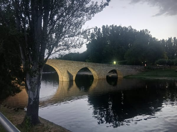 Summer evening by the river in Navaluenga, Spain