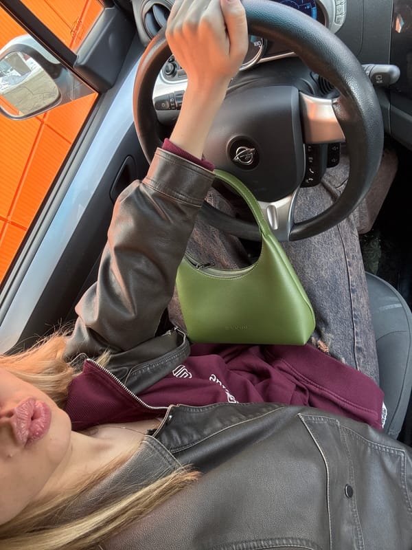 Woman observed in driver's seat with handbag in Ust-Ilimsk