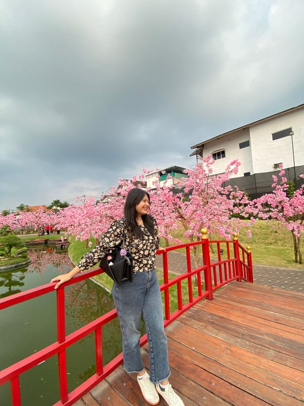 Families visit Japanese-themed park and petting zoo in Prigen