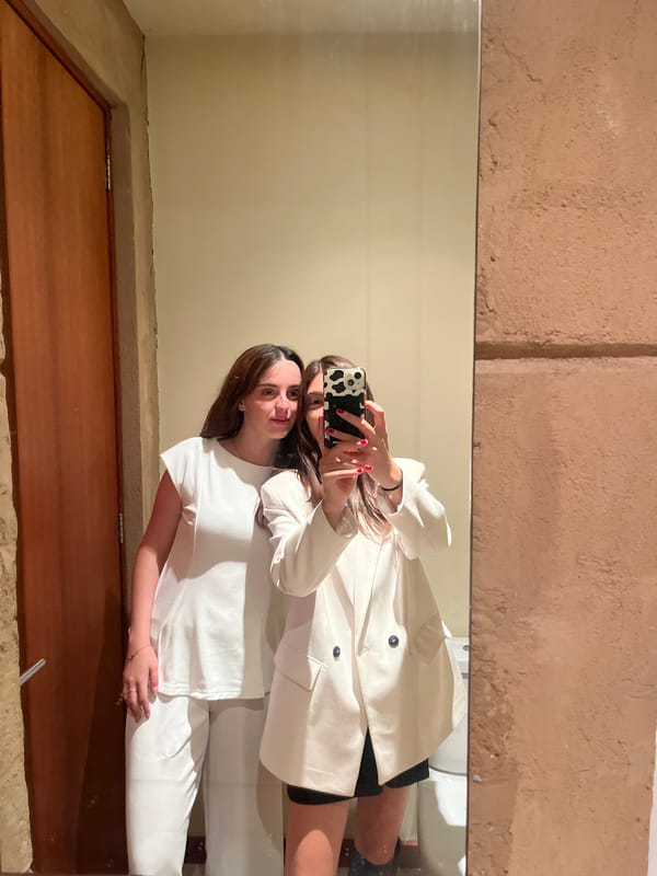 Women take bathroom selfies in San Bernardino Tlaxcalancingo
