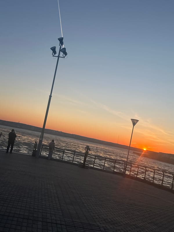 Sunset captured over Izhevsk pond waterfront, Russia