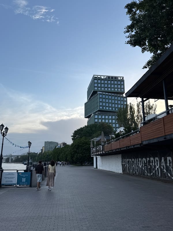 Routine waterfront activity documented along Don River in Rostov-on-Don