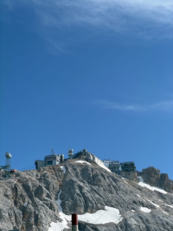 Summer morning on Germany's highest peak, Zugspitze