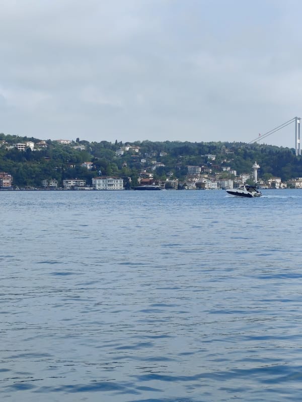 Routine maritime activity documented along Bosphorus waterfront in Sarıyer