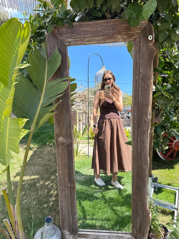 Woman enjoys Sunday breakfast outing at Kaş garden restaurant