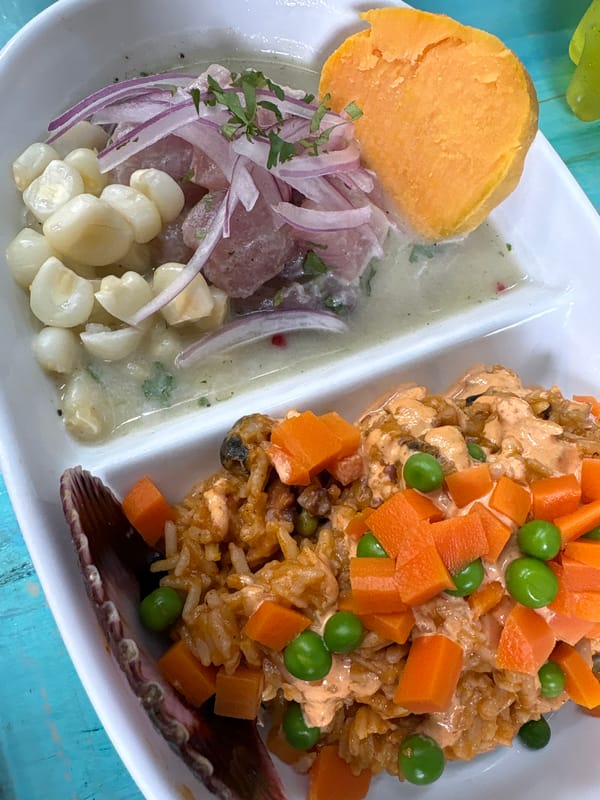 Traditional Peruvian dish photographed in Lima coastal district