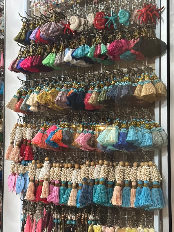 Browsing Kuta's souvenir stalls and streets after dark