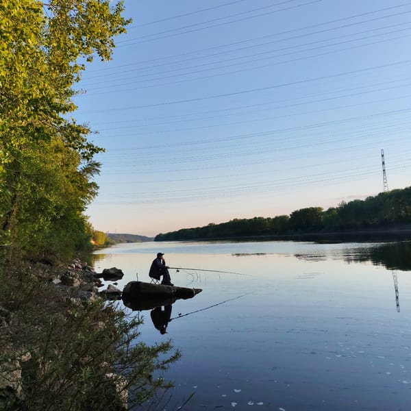 Quiet riverside moments documented in Chaikovsky, Russia