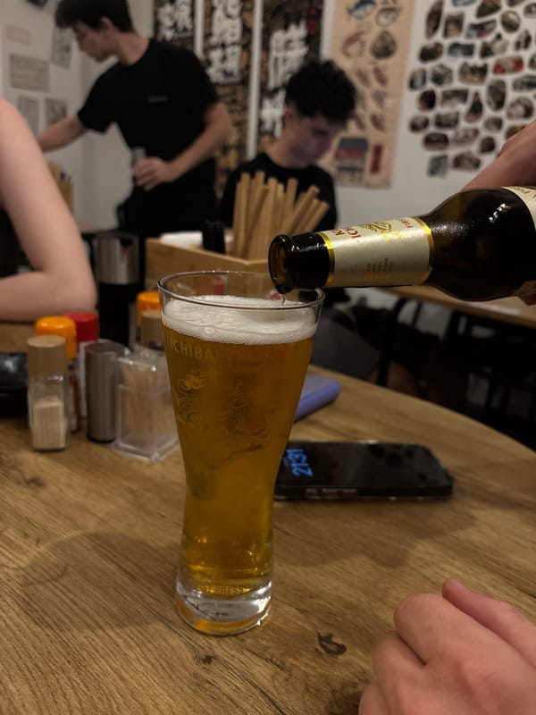Drinks and izakaya vibes at a Budapest bar