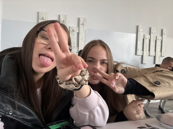 Two women take upside-down selfie in Sofia