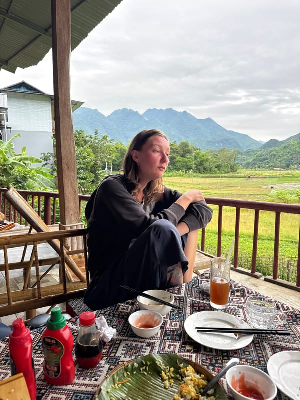 Tourists dine, take selfies at Vietnamese mountain homestay