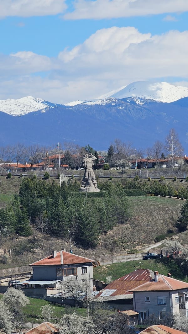 Witness documents mountain landscape with snow peaks, houses