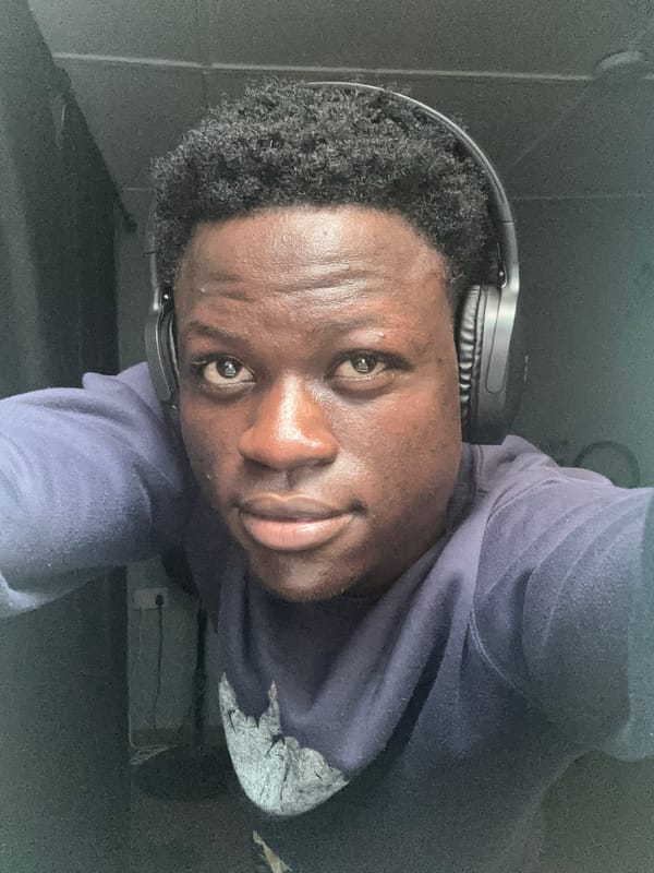 Laid-back morning at home in Badagry with eggs and headphones