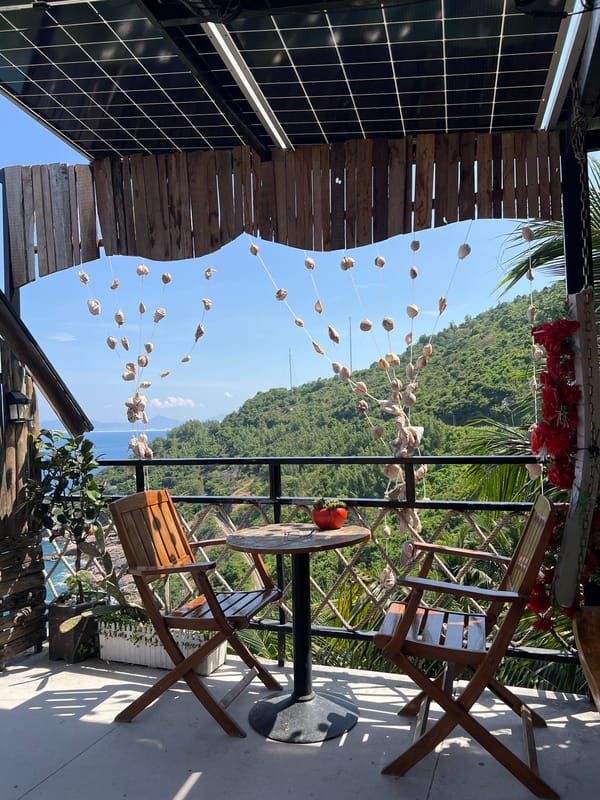 Morning balcony moment captured in Hòa Xuân, Vietnam