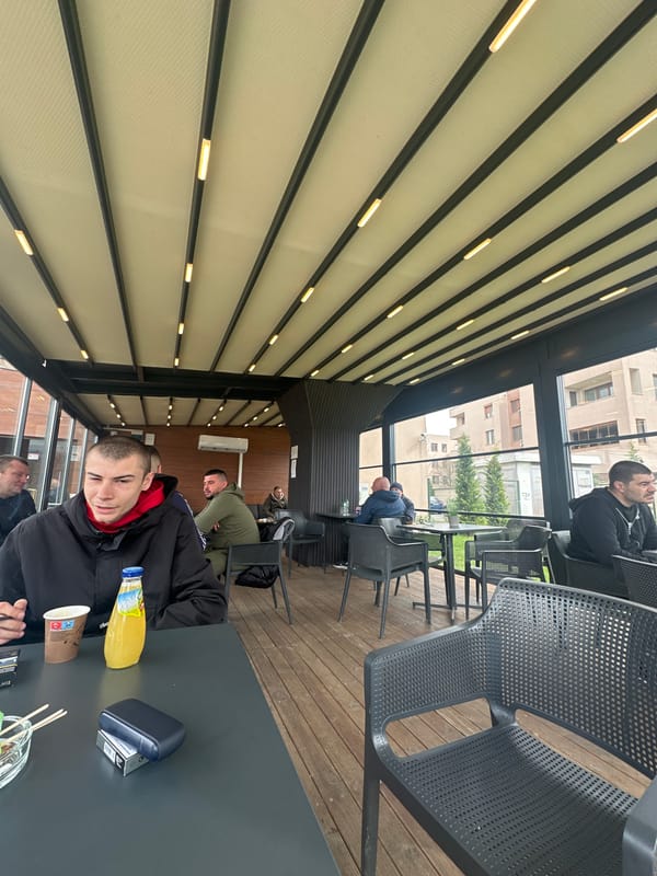 Morning cafe socializing captured across outdoor venues in Plovdiv