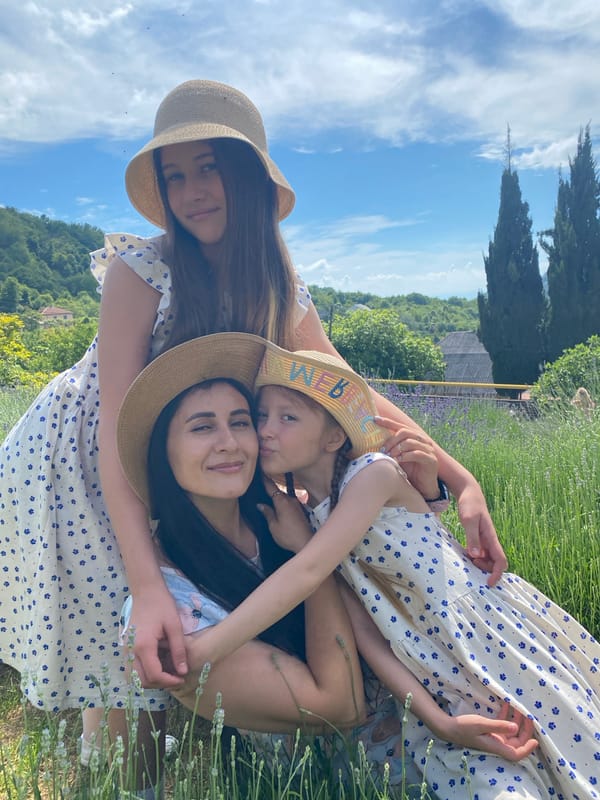Families enjoy photo sessions in Russian lavender field