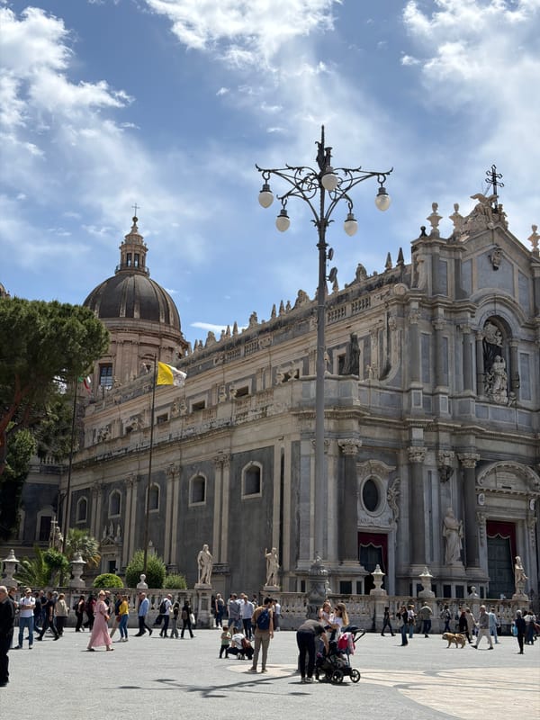 Morning street life documented across Catania, Italy