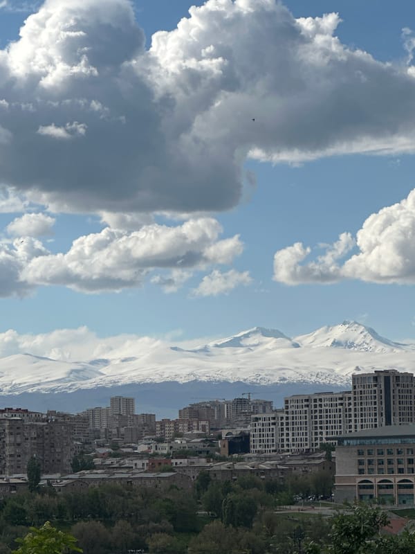Cloudy afternoon skyline documented in Yerevan, Armenia