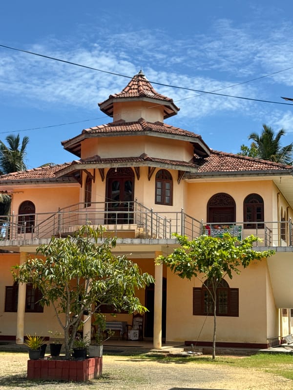 Traditional Sri Lankan architecture and coastal scenes documented across two locations