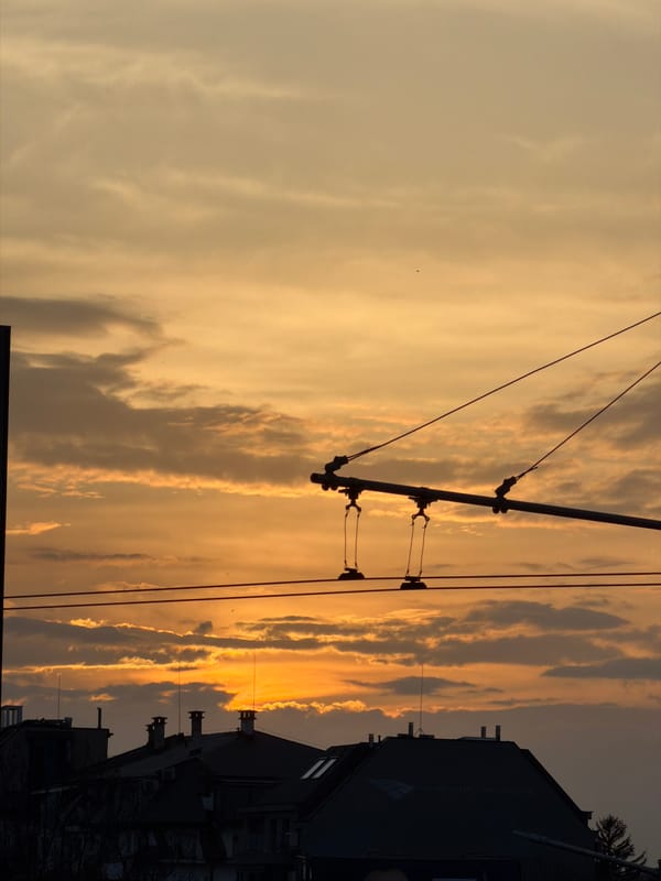 Golden sunset sky observed over Sofia, Bulgaria