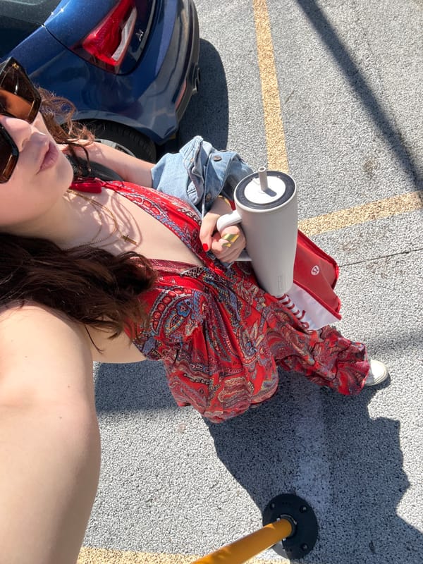 Woman takes selfie in Mexico City parking lot