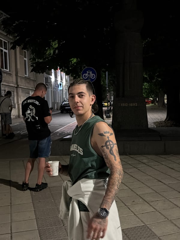 Summer night out in central Ruse, Bulgaria