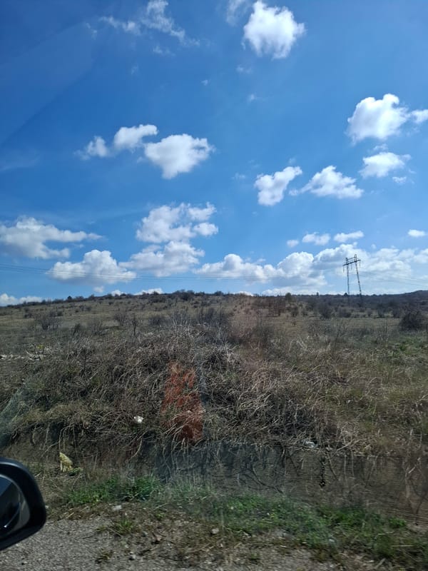 Power lines documented in rural Ponor, Bulgaria countryside
