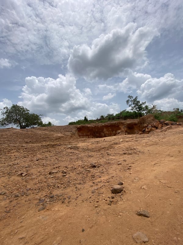Quarry excavation site documented in Achara, Nigeria