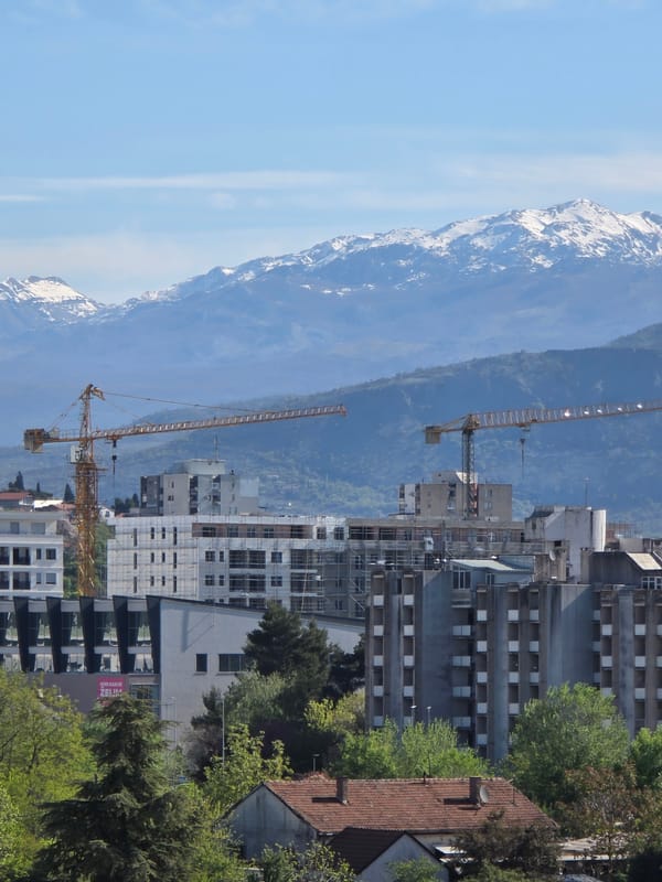 Construction activity documented across Podgorica development sites