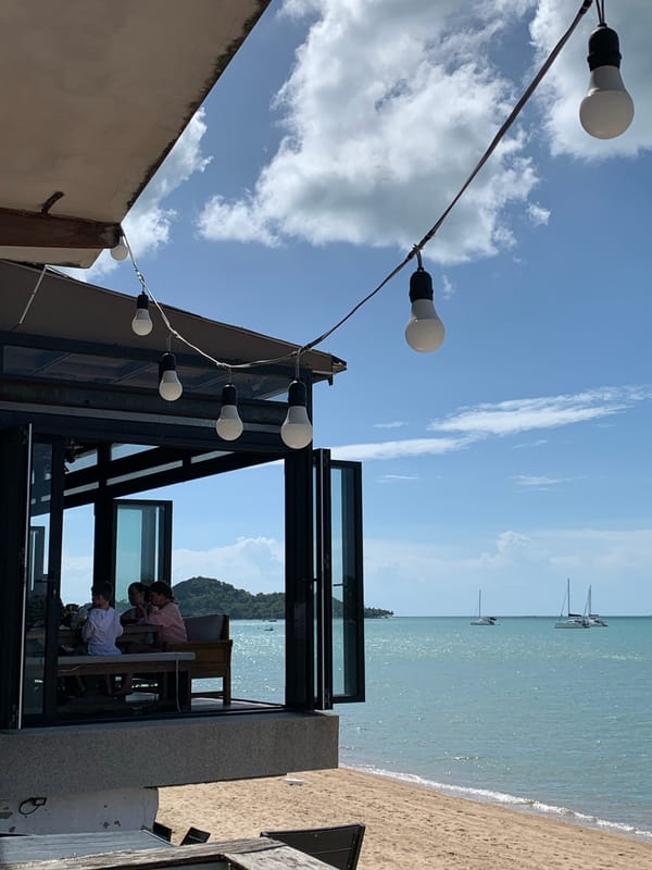 Morning beach activities observed at Baan Bo Phut, Thailand