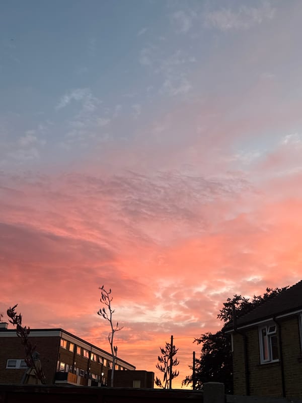 Backyard dusk sky caught from two angles