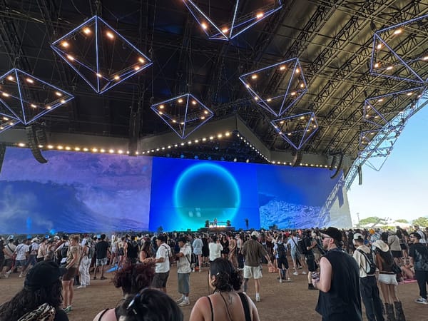 Music festival crowds captured at Coachella in Indio, California