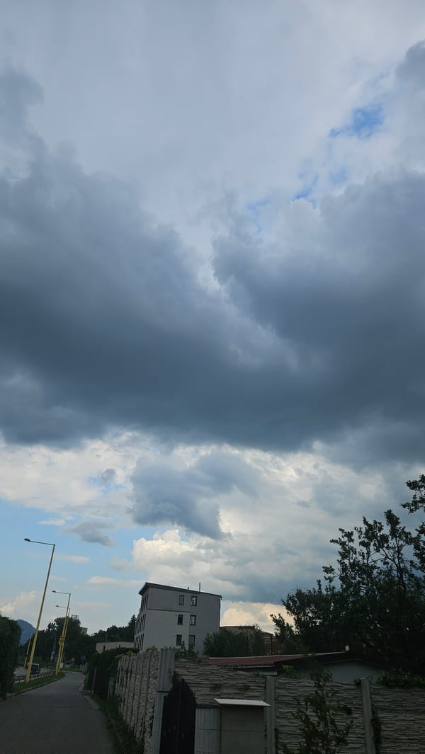 Dramatic dark clouds observed over Prešov, Slovakia
