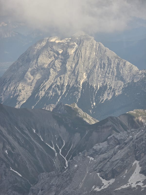 High-altitude views from the Zugspitze in early summer