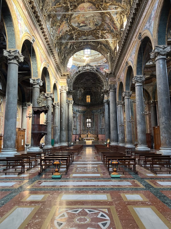 Palermo streets and church interiors, convertibles and stonework