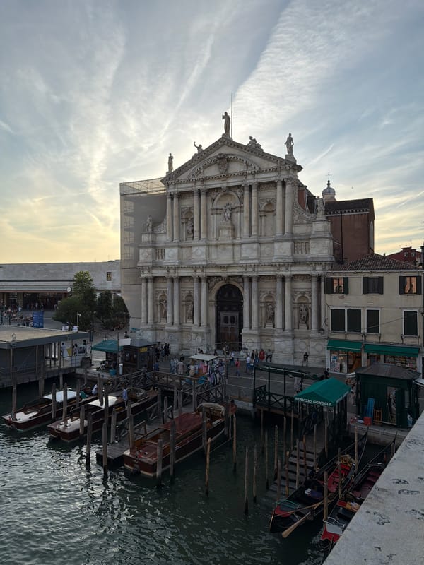 Venice canals and landmarks documented during evening golden hour