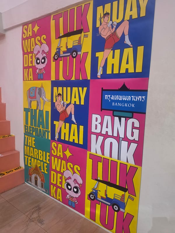 Colorful Thai Cultural Mural Spotted in Bangkok