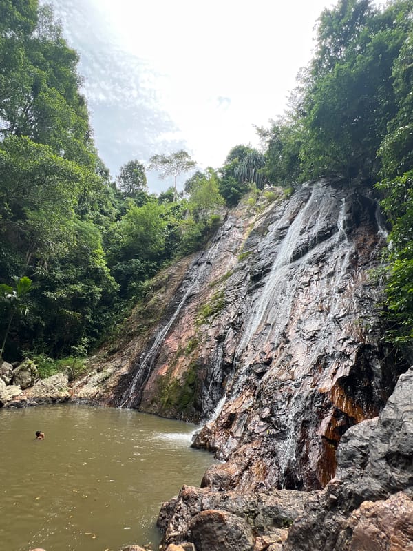 Waterfall swimming and street food stops on Ko Samui