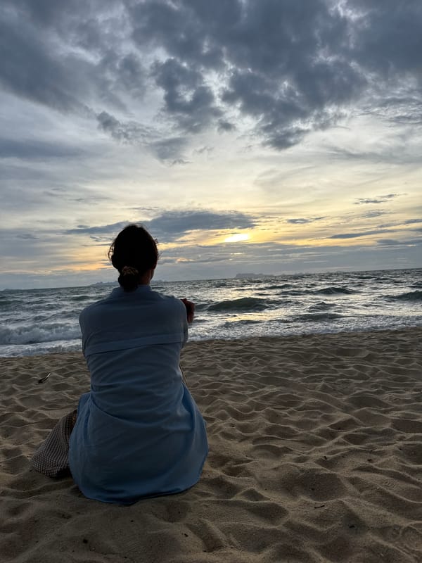 Beach hangout at Tong Yang as storm clouds roll in
