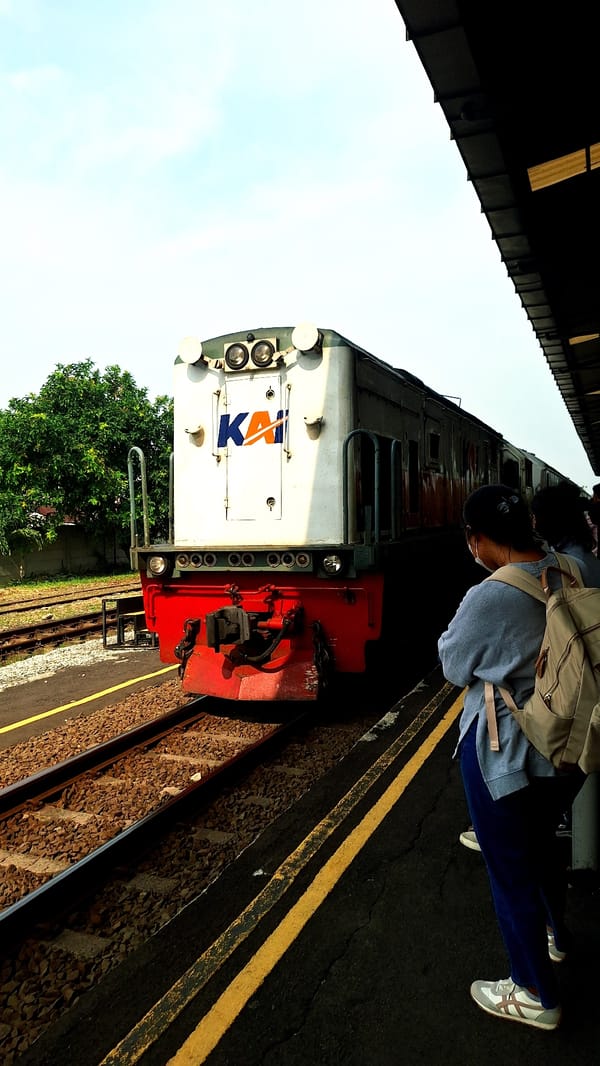 Railway maintenance operations continue at Karawang station Indonesia