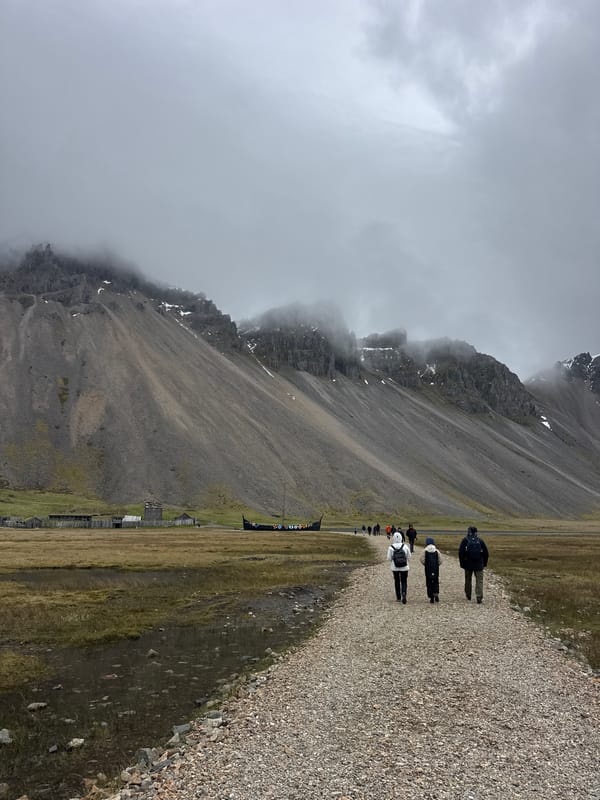Tourists visit Viking replica sites in foggy Iceland
