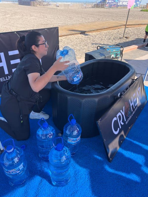 Cycling event with wellness activities held on Arica beach